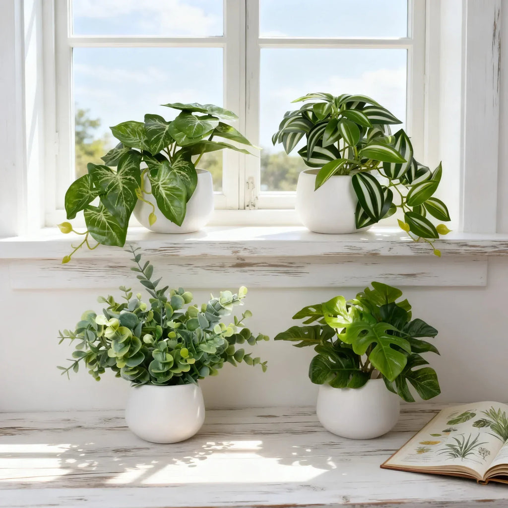 Top Quality Artificial Green Potted Plants for Daily Home Decor Ideal for Windowsills And Desktops
