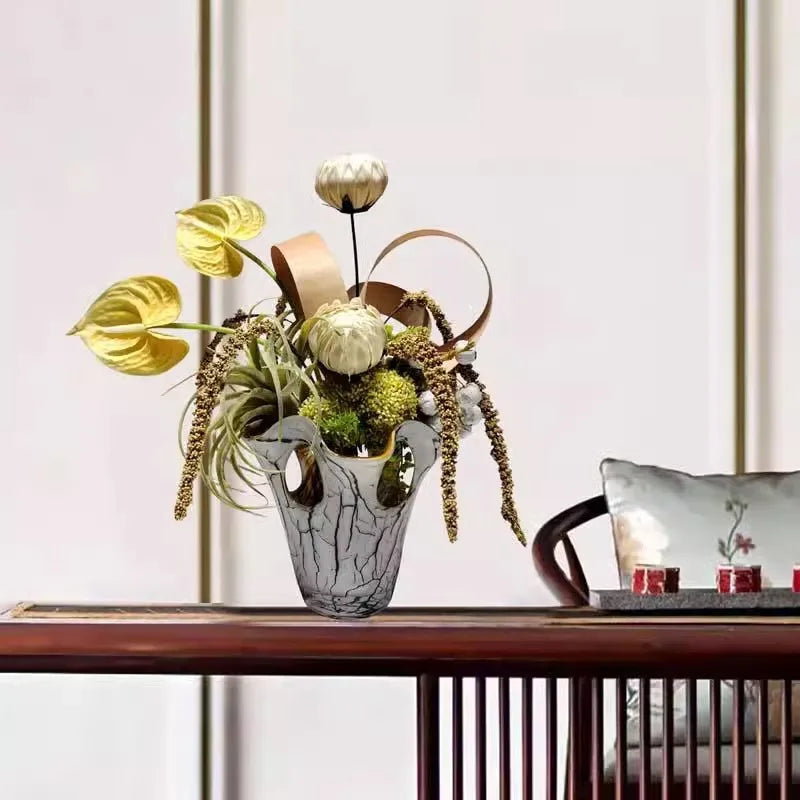 Not Real Plants with Vase Flower Artificial Plants and Flowers for Home Office Artificial Tree Desktop Ornaments