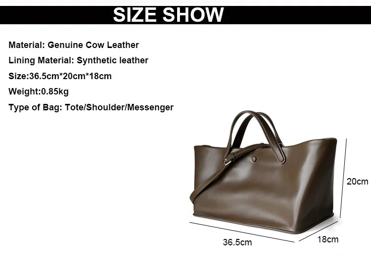 2026 New Arrival Genuine Leather Casual Totes High Quality Women Shoulder Crossbody Bags Ladies Large Versatile Handbags Coffee