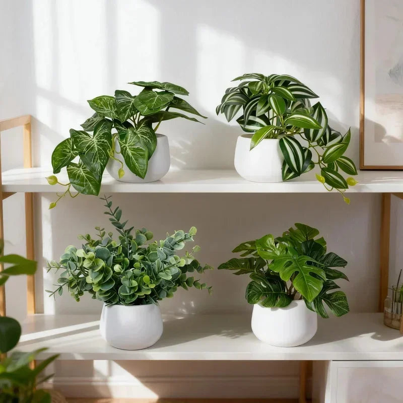 Top Quality Artificial Green Potted Plants for Daily Home Decor Ideal for Windowsills And Desktops