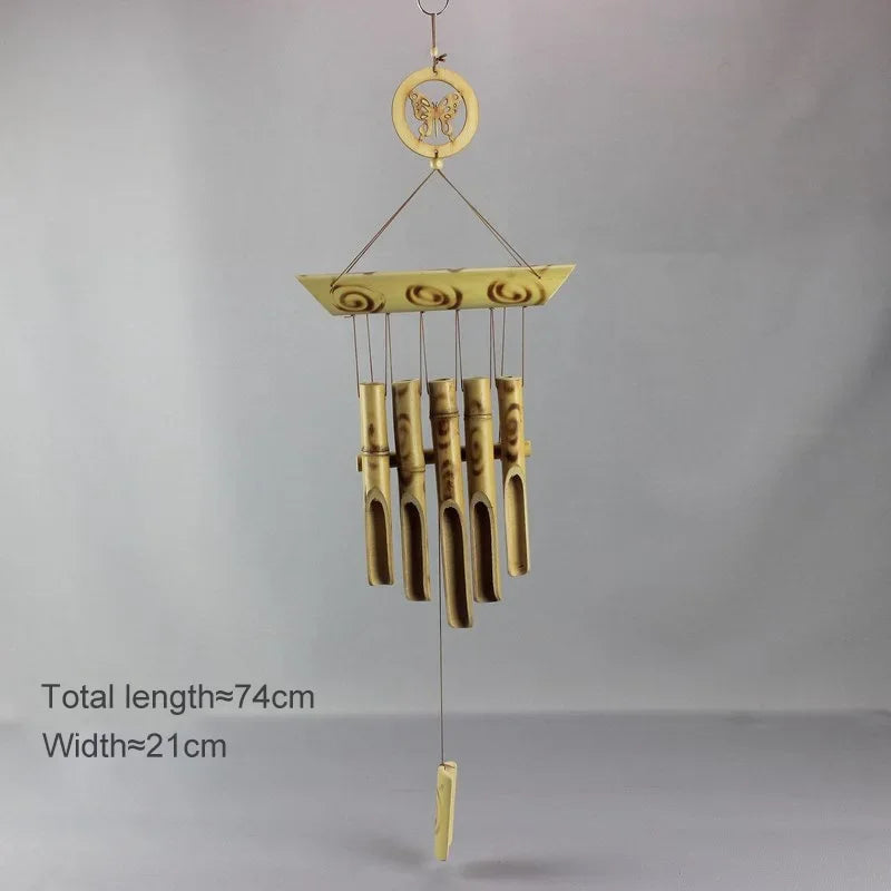 Natural Wind Chimes Handmade Tubes Bamboo Bell Outdoor Yard Garden Windchime Crafts  Indoors Pendant Balcony Home Hotel Decor