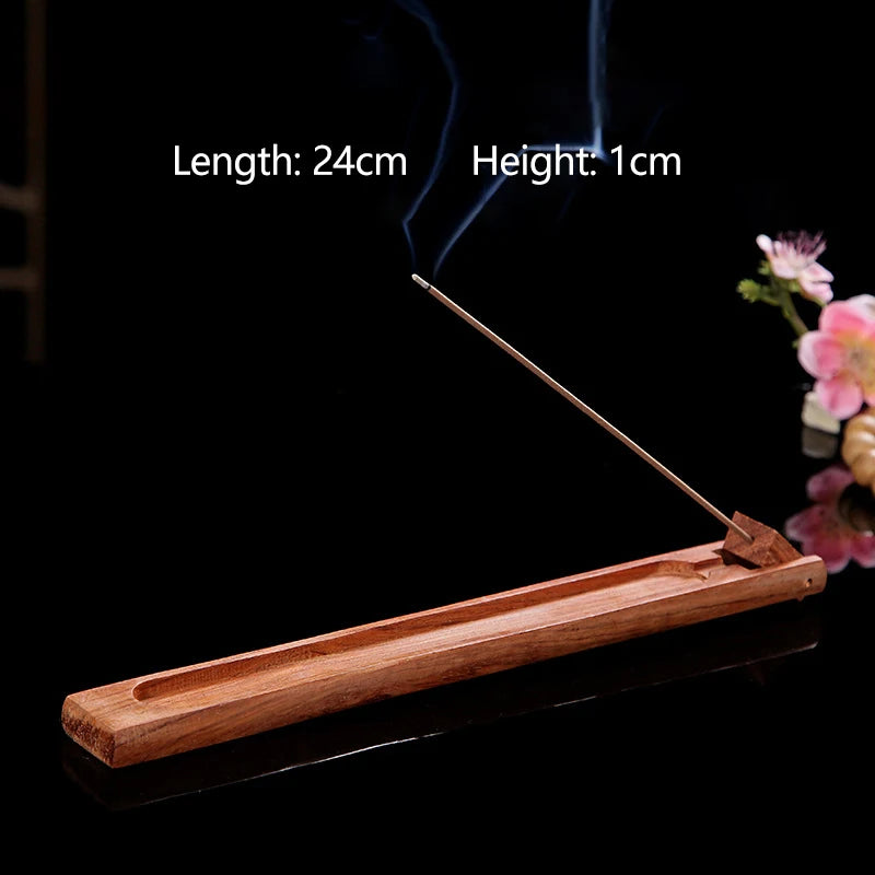 Golden Leaf Flower Pear Wood Lotus Flower Stick Incense Burner Creative Crafts Decoration Incense Holder Office Tea Ceremony