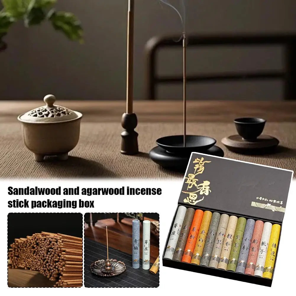 Chinese 12 kinds of scented Incense Stick Gift Box Set natural linear Aromatherapy For Home Indoor Yoga Zen Meditation Soothing
