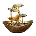 ABRM-Relaxation Indoor Waterfall Fountain Tabletop Water Fountain LED Light For Home Office Room Desktop Decoration