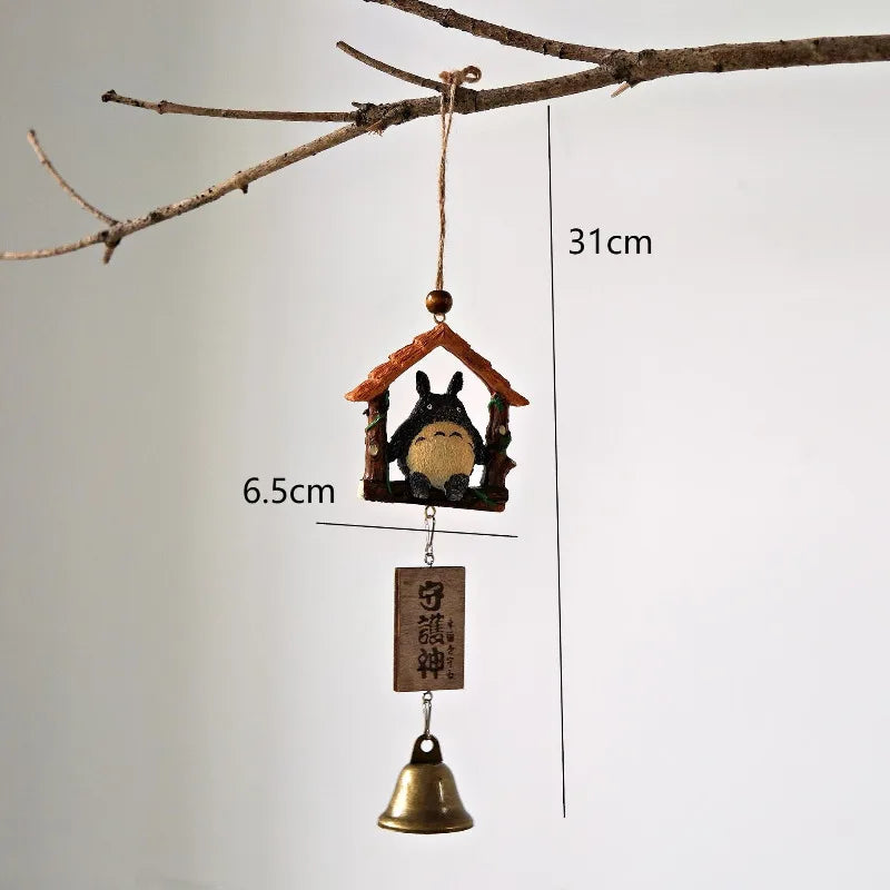 Cartoon Totoro Wind Chime  Resin Hanging Bell Creative Home Decor Wall Ornament Household Goods