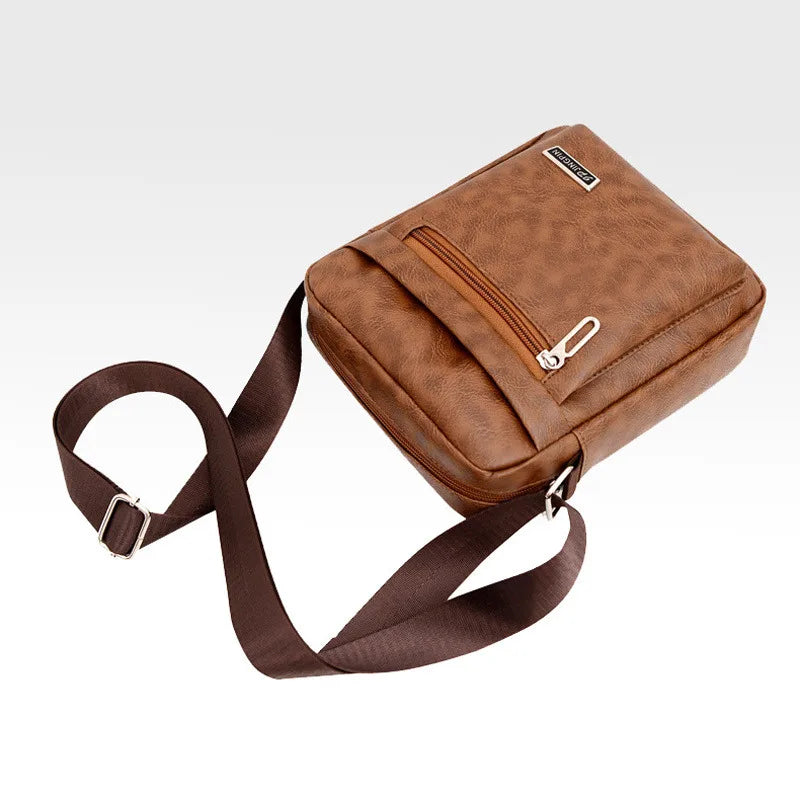 Men's PU Leather Crossbody Shoulder Bags High quality Tote Fashion Business Man Messenger Bag  Leather Bags fanny pack