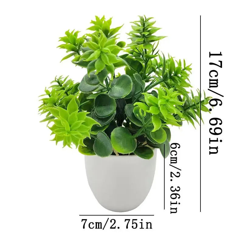Artificial Bonsai Green Fake Plant Potted Plants Indoor and Outdoor Home Bedroom Decorations Living Room and Bedroom Decoration