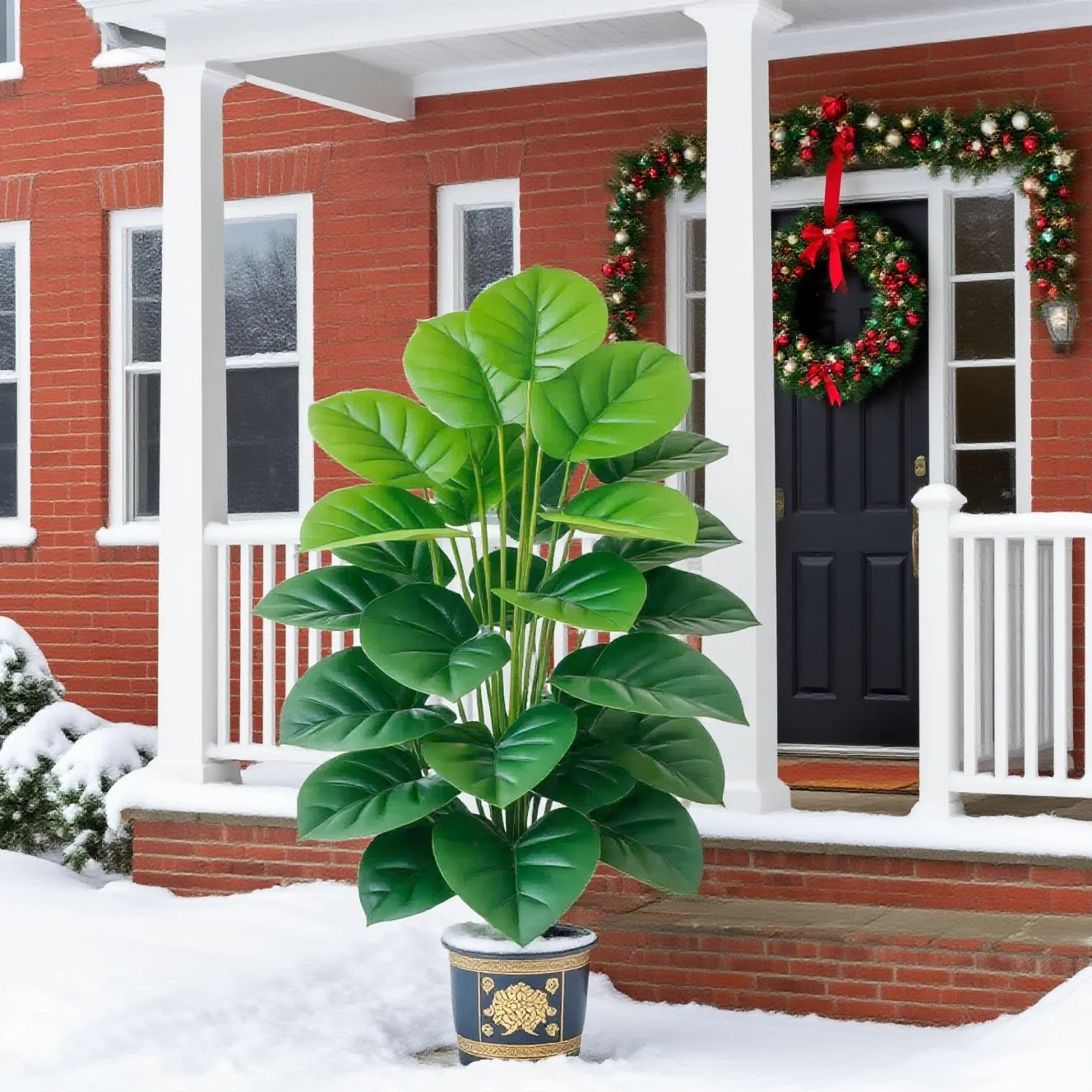 Large Artificial Pothos Plant with 24 Leaves, Tall Faux Greenery in Pot for Indoor Outdoor Decor, Perfect for Living Room, Offic