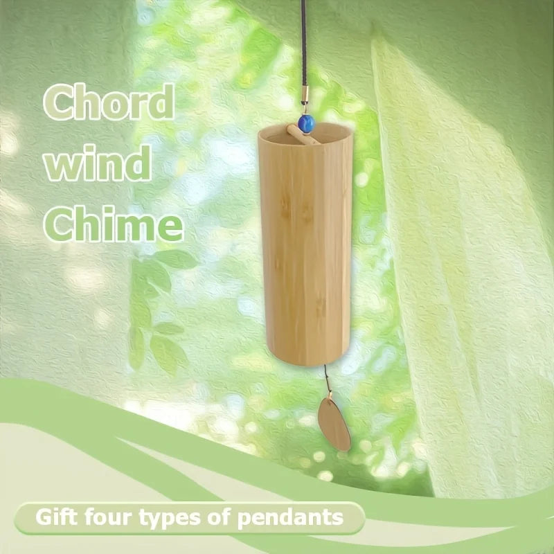 A bamboo wind chime—ideal for traditional Chinese style, suitable for retro/Summer Birthday/Hotel/Home/Bedroom/Wedding/Outdoor D