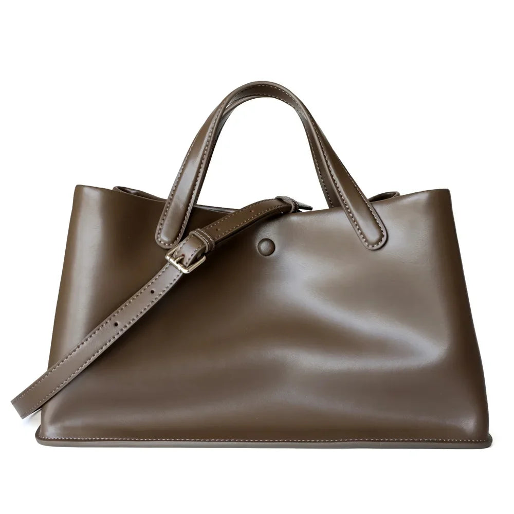2026 New Arrival Genuine Leather Casual Totes High Quality Women Shoulder Crossbody Bags Ladies Large Versatile Handbags Coffee