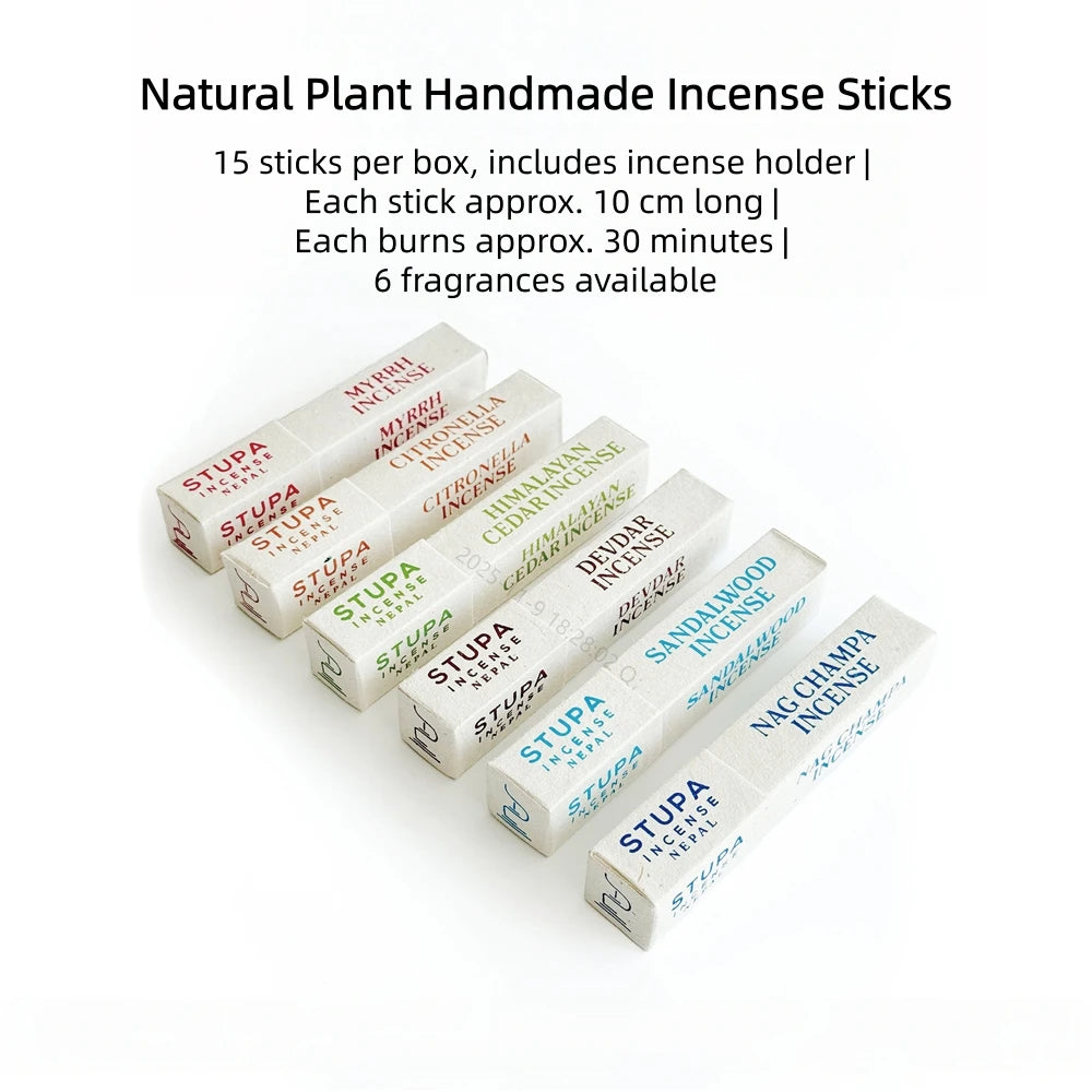 Natural Handmade Plant Incense Sticks,Natural Plant Material,Incense for Home & Meditation,Myrrh Incense,STUPA Nepalese Incense
