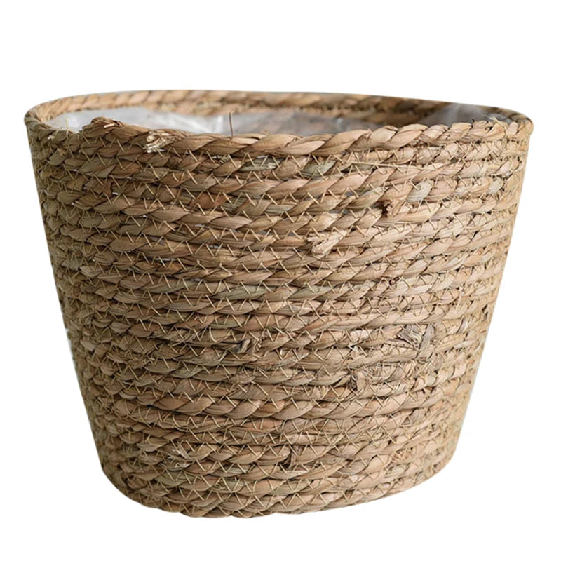 Seagrass Basket Planters Rattan Flower Basket Indoor Outdoor Plant Containers Home Decoration Flower Handmade Basket