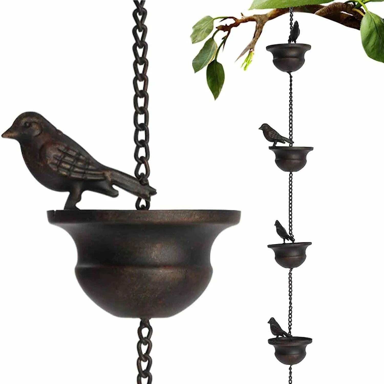 Decorative Rain Chains for Gutter Garden Waterfall Downspout Direct Water Flow Away from Foundation Patio Garden Landscape Decor