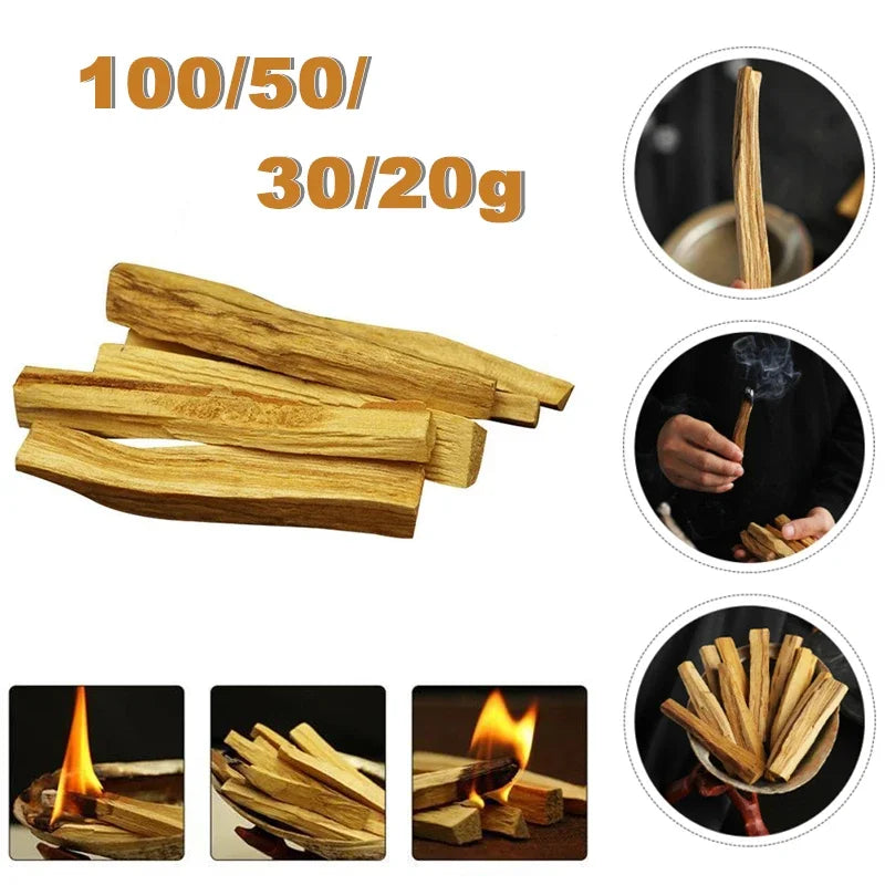 5pcs Palo Santo Natural Incense Sticks Wooden Smudging Stick for Indoor Purifying Yoga Healing Aromatherapy Burn Wooden Strip