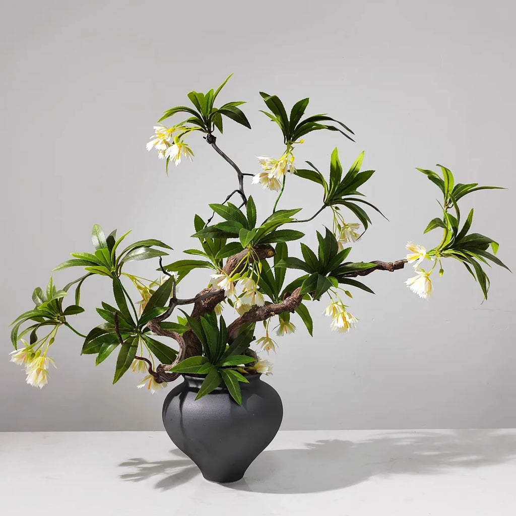 Not Real Plants with Vase Flower Artificial Plants and Flowers for Home Office Artificial Tree Desktop Ornaments