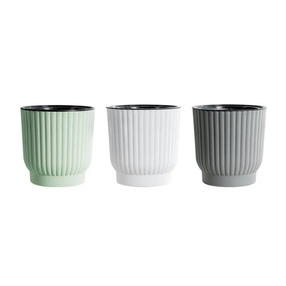 Indoor Self Watering Pot Ventilated Basin Planter Self Watering Indoor Plant Pots with Reservoir Rope Modern Plastic for Herbs