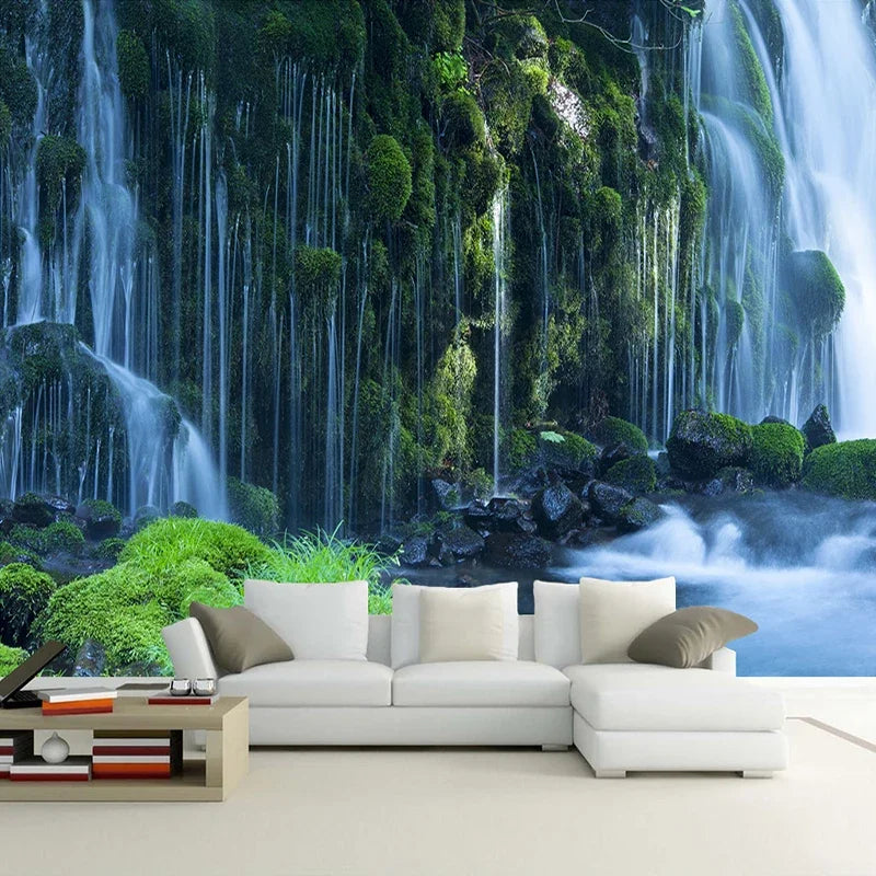 Waterfall Landscape Custom 3D Photo Wallpaper Natural Scenery Wall Murals Decals Home Decor Wallpaper Roll For Bedroom Walls