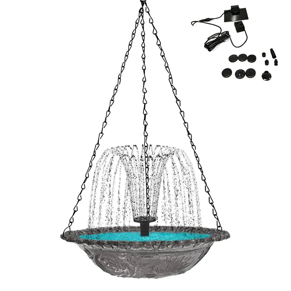 Waterfall Hanging Bird Bath Fountain Garden Courtyard Terrace With Fountain Bird Bathroom With Hook Bird Drinking Tray Outside