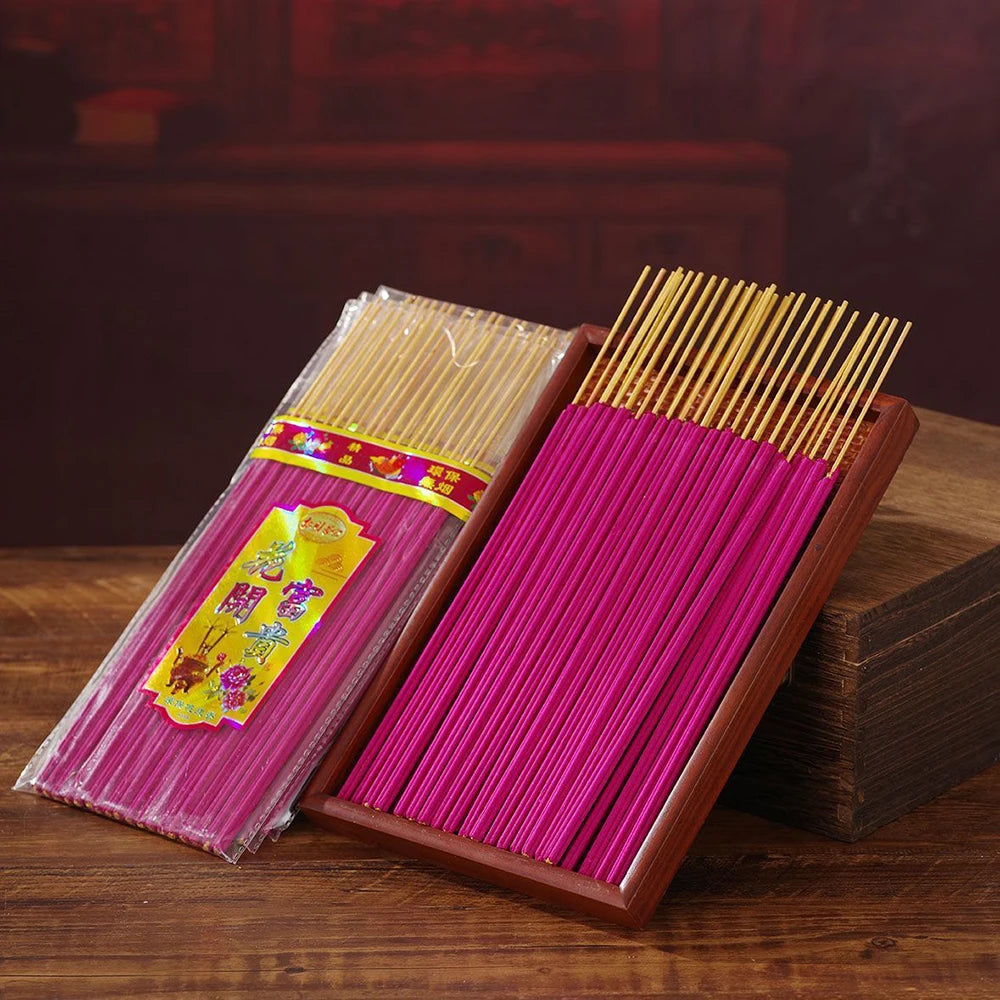 Wealth blooms incense sticks, Smokeless sandalwood for worship Buddha, Indoor bamboo stick incense, Blossoming flowers, 1-3packs