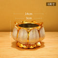 Buddhism Incense Burner Golden Ceramic Incense Sticks Holder Religious Items Lotus Decoration 4" 5" 6" 7" 8"