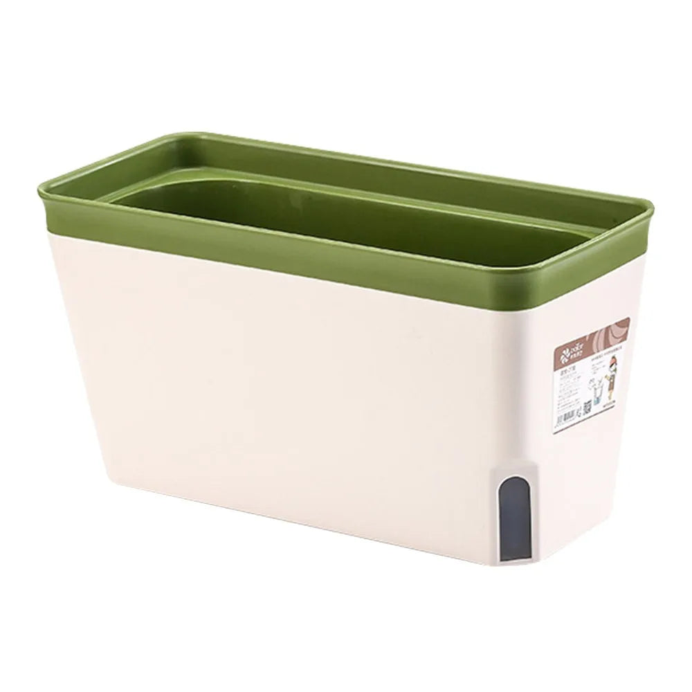 Modern Stylish Double Layer Flower Pot Rectangular Indoor Flower Planter Box Self Watering Plant Pot Hydroponics Planter