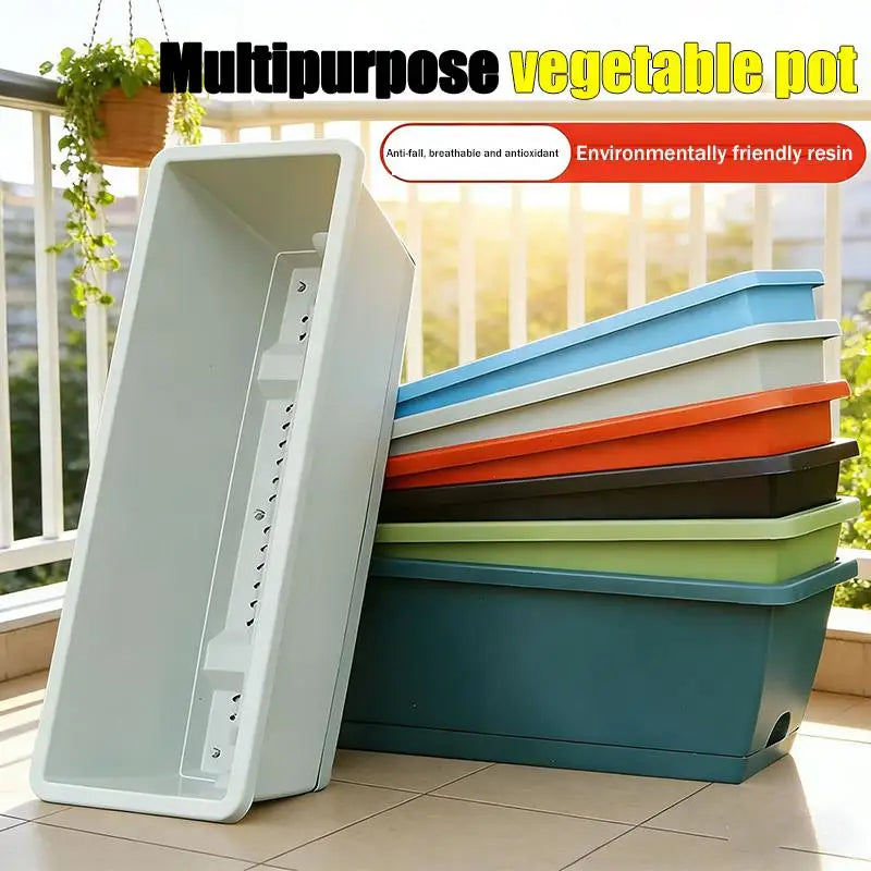 Indoor Self Absorbing Flower Pot For Vegetables Compact With Drainage Tray For Office Windowsill Or Home Decor