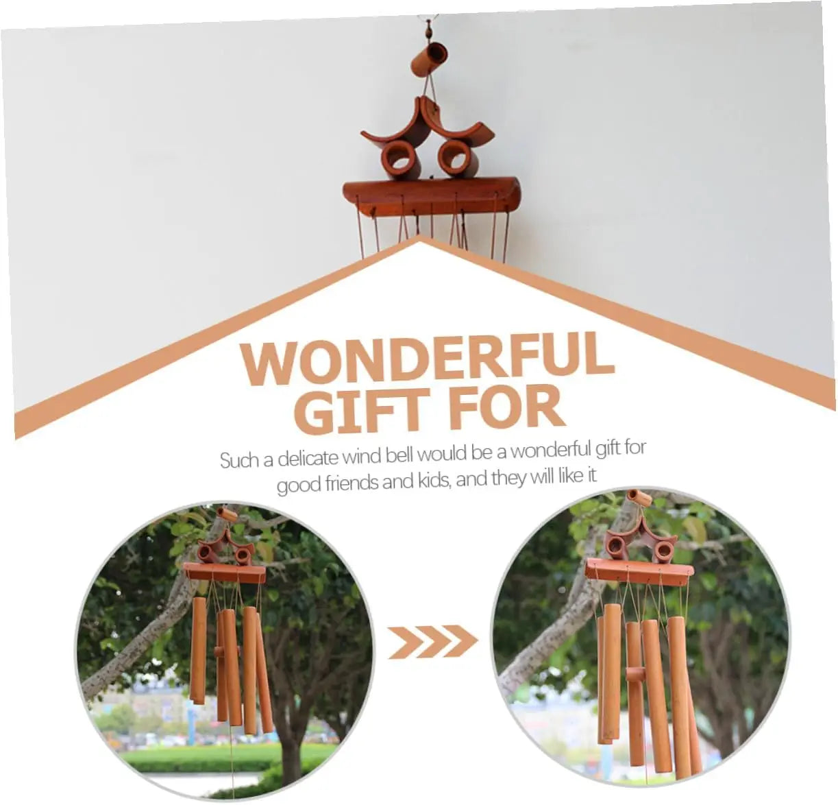 Wind Chime Handmade Garden Decoration Suitable for Porch, Patio, Outdoor Relaxing and Soothing Wind Chime for Home, Office, Temp