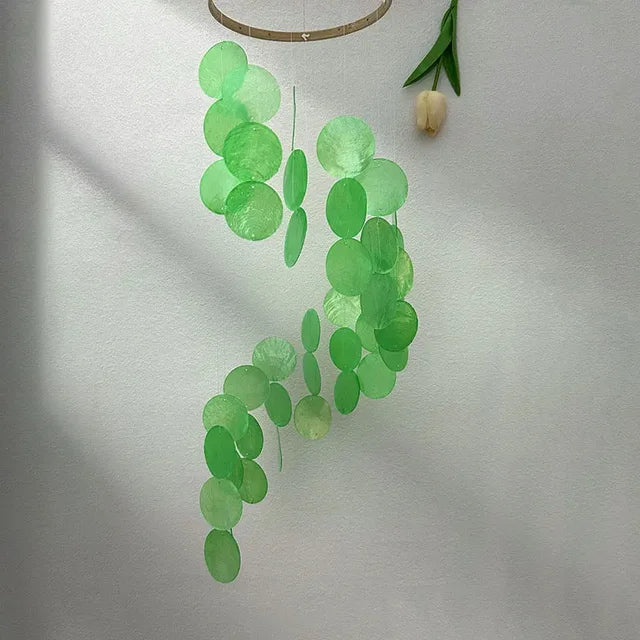 Natural Shell Wind Chimes Creative Dream Catcher Craft Outdoor Yard Welcome Guest Decoration Bedroom（Only wind chime pieces）