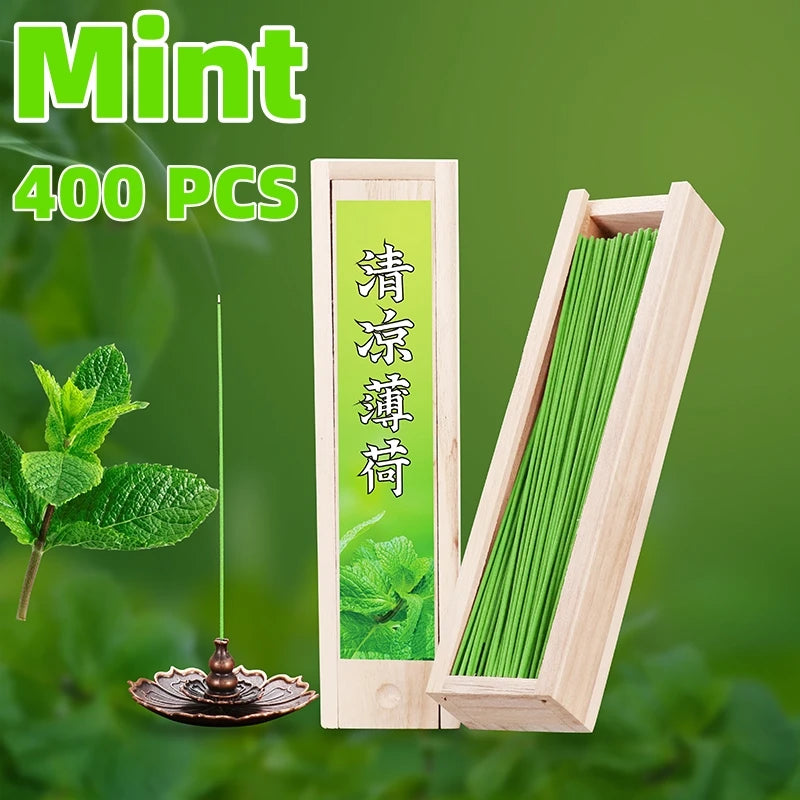 Elegant Scented Incense Sticks Bundle 200/400 pcs - Lavender Bluebell Mint Jasmine 30mins Burn Time for Home, Office,Yoga,Sleep