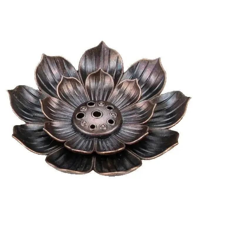 New 1PC Alloy Incense Burner Stick Holder Plate Buddhism Lotus Censer Nasturtium Bronze Incense Burner