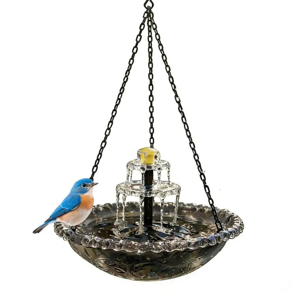 Waterfall Hanging Bird Bath Fountain Garden Courtyard Terrace With Fountain Bird Bathroom With Hook Bird Drinking Tray Outside