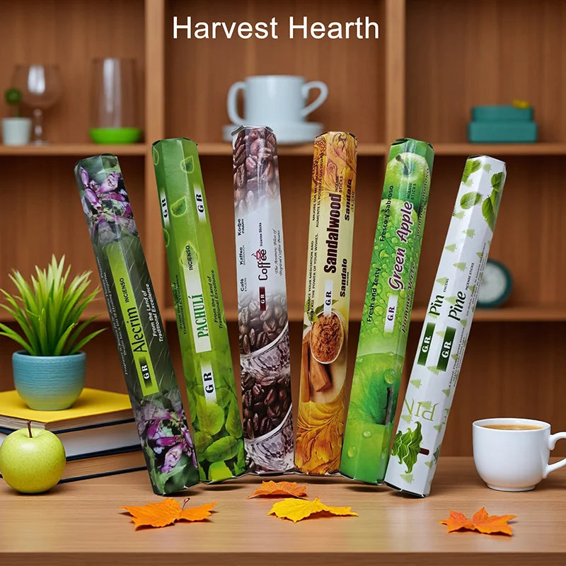6 Sets of 120 Indian Incense Sticks Palo Santo Lavender Jasmine Meditation Fresh Air Scent Aroma Home Long-Lasting Fragrance