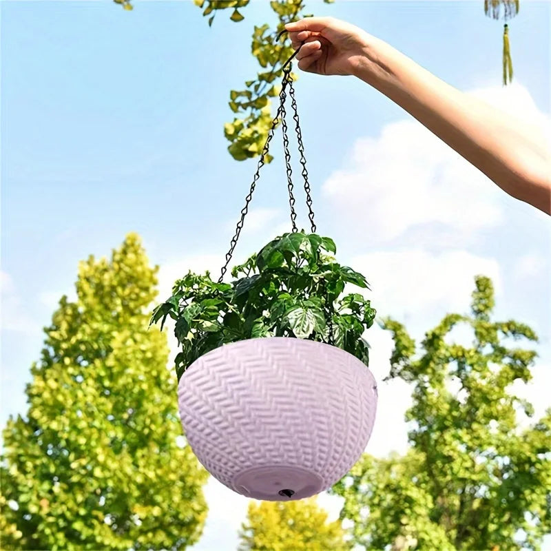 2pcsHanging Flower Pots and Hanging Pots on Outdoor Garden Balconies. Suitable for Indoor and Outdoor Green Plants