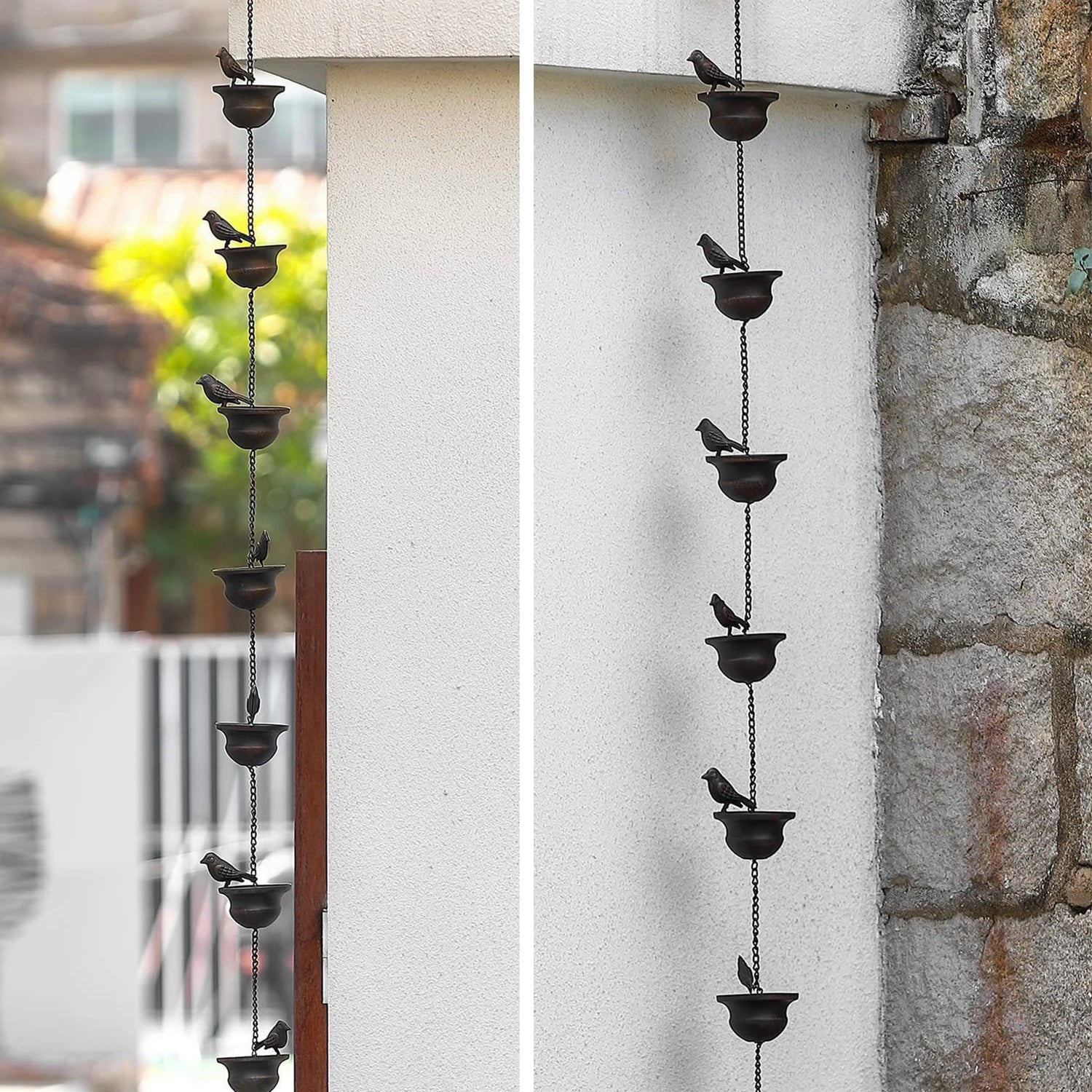 Decorative Rain Chains for Gutter Garden Waterfall Downspout Direct Water Flow Away from Foundation Patio Garden Landscape Decor