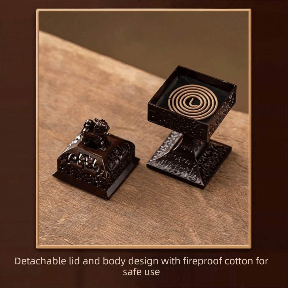 Durable Square Incense Stick Burner Pi Xiu Hollowed Out Aroma Burner Small Incense Censer Home Ornament