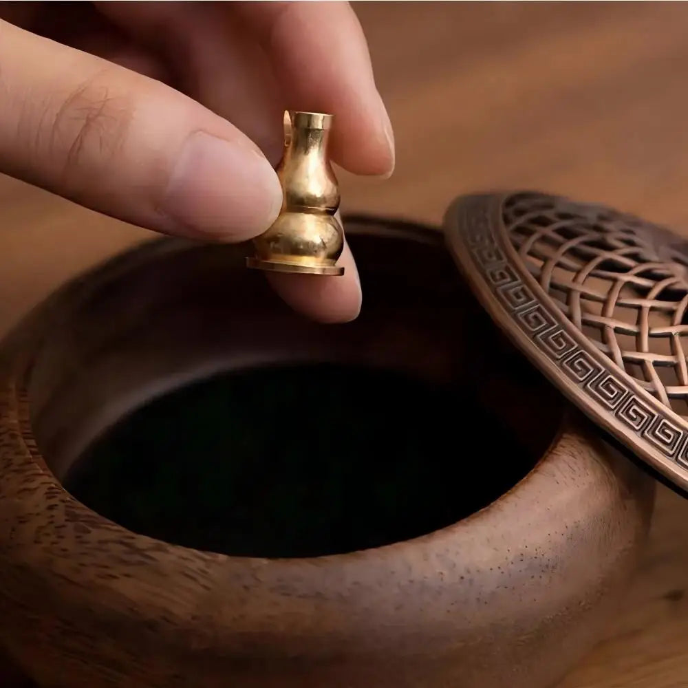 Solid Wood Pan Incense Burner, Indoor Aromatherapy Burner With Sandalwood Incense, Tea Ceremony ,prayer rooms, yoga Decoration