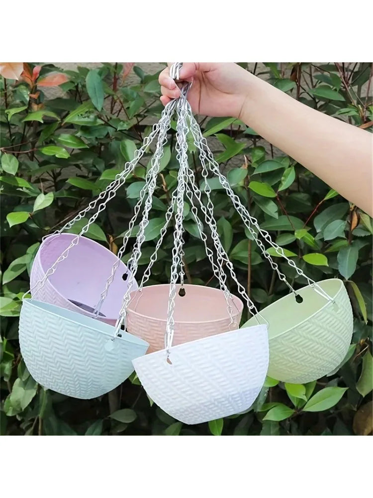 2pcsHanging Flower Pots and Hanging Pots on Outdoor Garden Balconies. Suitable for Indoor and Outdoor Green Plants
