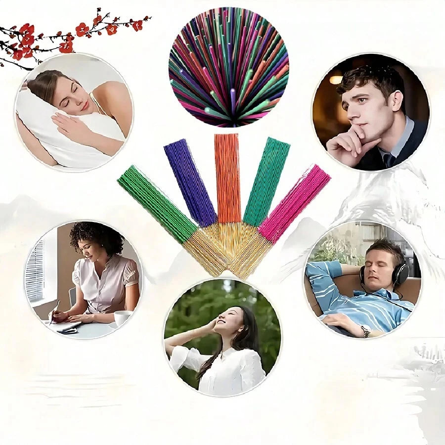 50Pcs/box Natural Incense Sticks Jasmine Lavender Scented Handmade Aromatherapy Sticks Yoga Meditation Air Purification Incenses