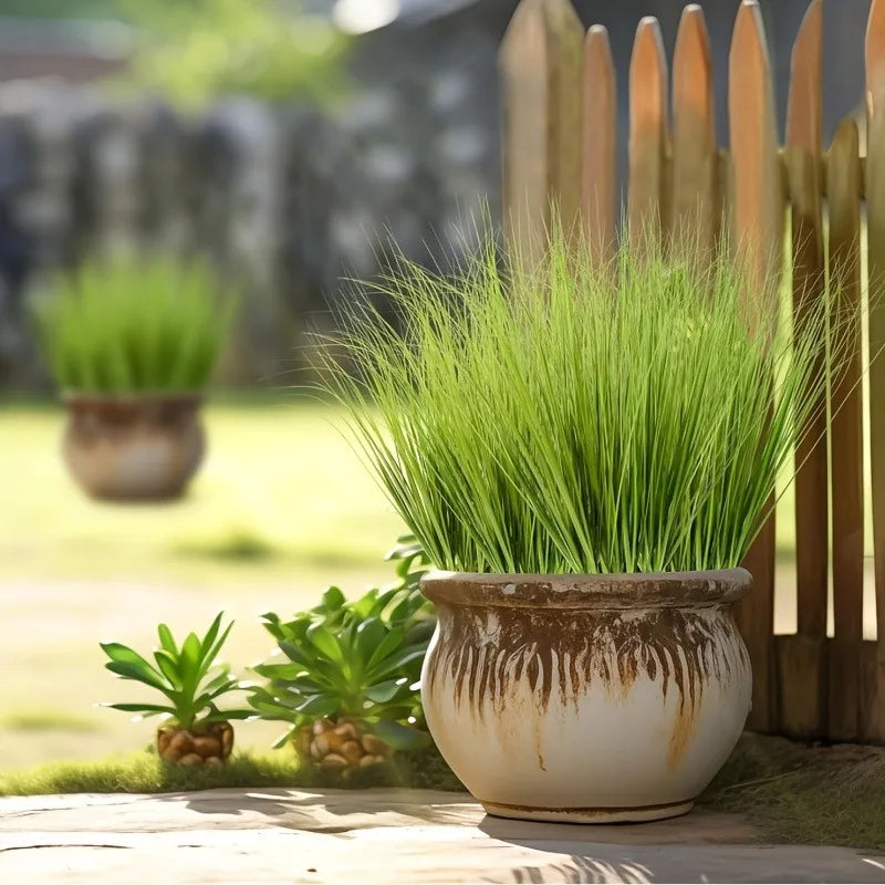10 PCS Artificial Green Plants- Resin Onion Grass Suitable for Indoor/Outdoor Decoration- Can Used Festive Weddings Decorations