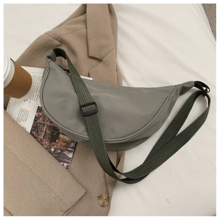 Upgraded Version Simple Design Women's Messenger Bag Nylon Hobos Small Shoulder Bags Vintage Female Girls Purse Cloth Handbags