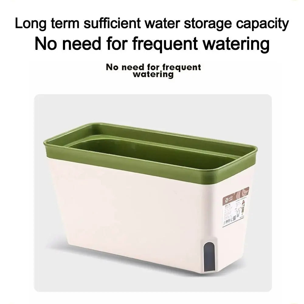 Modern Stylish Double Layer Flower Pot Rectangular Indoor Flower Planter Box Self Watering Plant Pot Hydroponics Planter