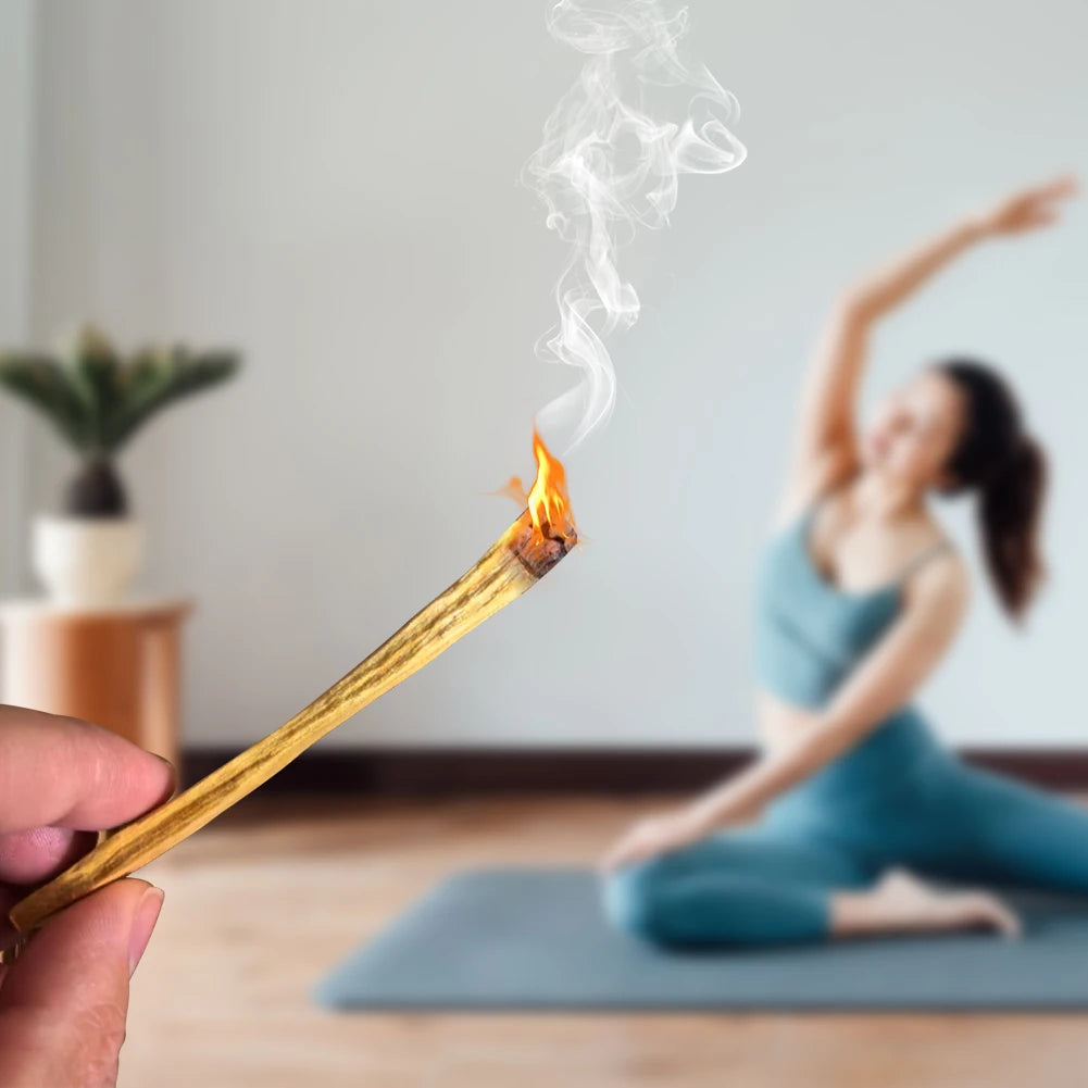 5-1PCS Palo Santo Natural Incense Sticks Wooden Smudging Strips Aromatherapy Incense Burner for Home Living Room OfficeFragrance