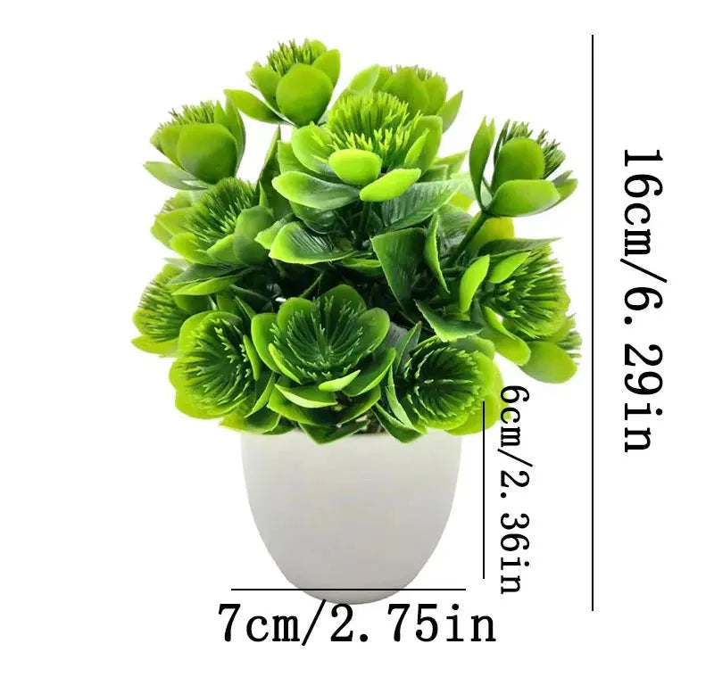 Artificial Bonsai Green Fake Plant Potted Plants Indoor and Outdoor Home Bedroom Decorations Living Room and Bedroom Decoration