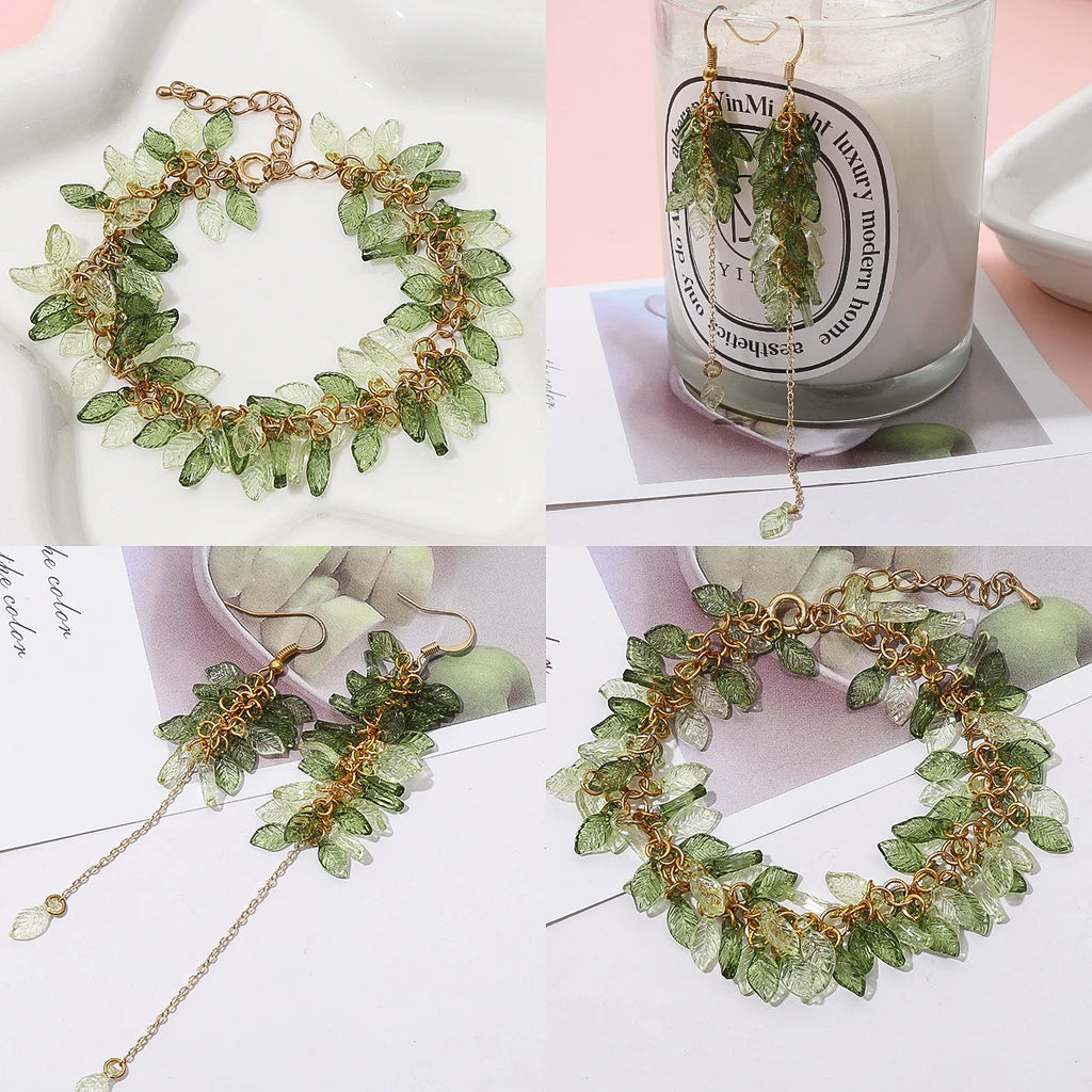 10/50Pcs Acrylic Mini Tree Leaf Beads Unique Loose Beads Handmade DIY Making Jewelry Earrings Necklace Accessories Materials