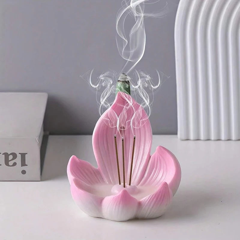 Incense Burner Stick Holder Buddhism Lotus Line Incense Plate Sandalwood Coil Base Temples Yoga Studios Home Decoration