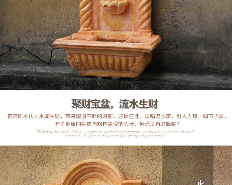 Balcony Landscape Decoration Wall Hanging Flowing Water Wall Hanging Fountain Courtyard Creative Pastoral