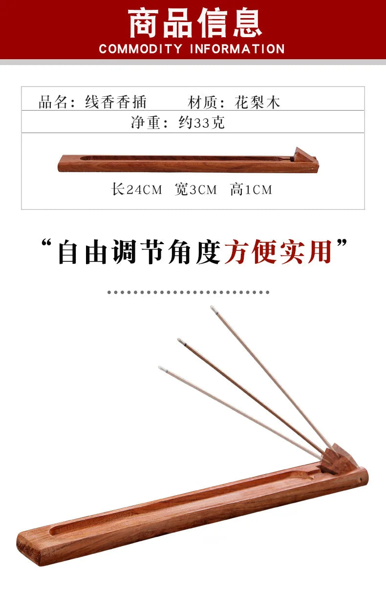 Golden Leaf Flower Pear Wood Lotus Flower Stick Incense Burner Creative Crafts Decoration Incense Holder Office Tea Ceremony