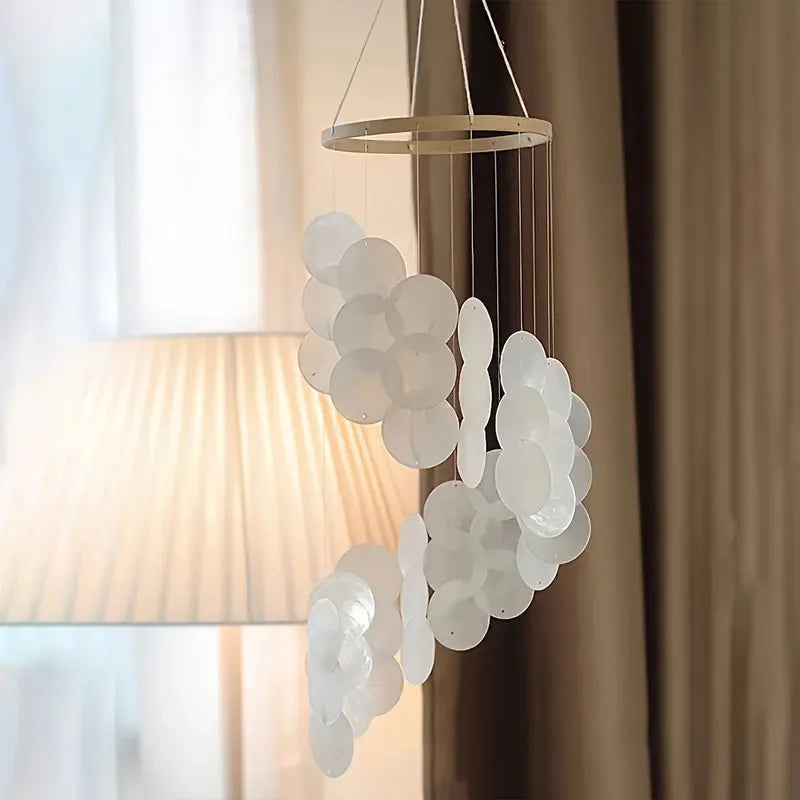 Natural Shell Wind Chimes Creative Dream Catcher Craft Outdoor Yard Welcome Guest Decoration Bedroom（Only wind chime pieces）