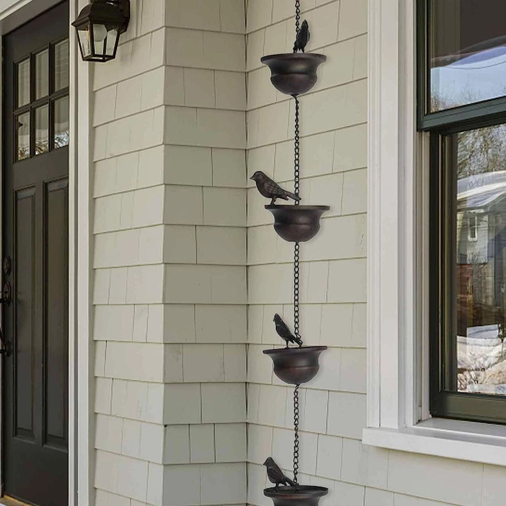 Decorative Rain Chains for Gutter Garden Waterfall Downspout Direct Water Flow Away from Foundation Patio Garden Landscape Decor