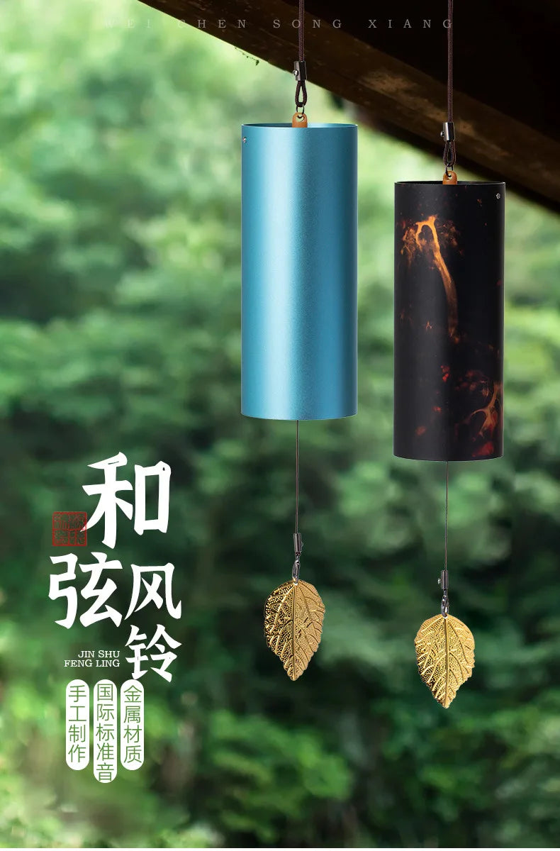 Healing Koshi Chime for Yoga & Meditation, Japanese Style Bamboo Hand-cranked Wind Chime, Zen Decor Metal Chord Chime Ornament